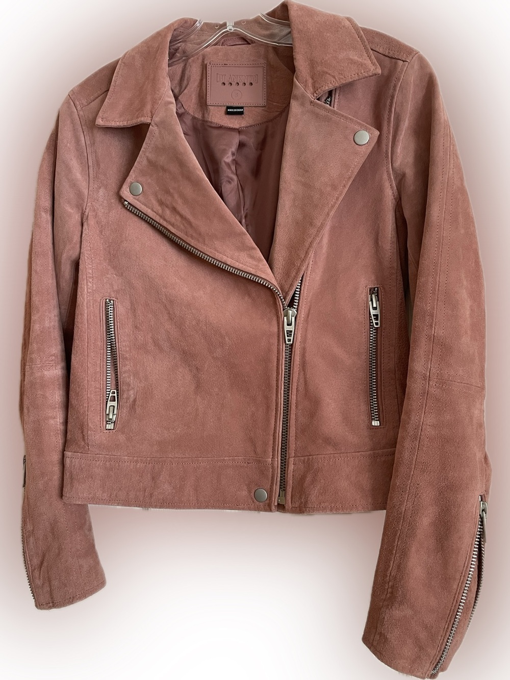 Blank NYC Dusty Rose Suede Moto Jacket Size Small